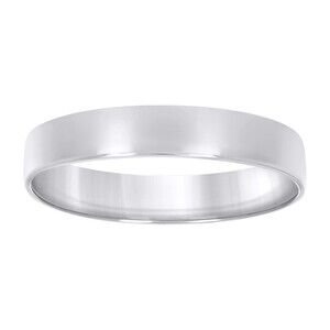 925 Sterling Silver Unisex 5mm Comfort Fit Flat Wedding Band Ring Size 10
